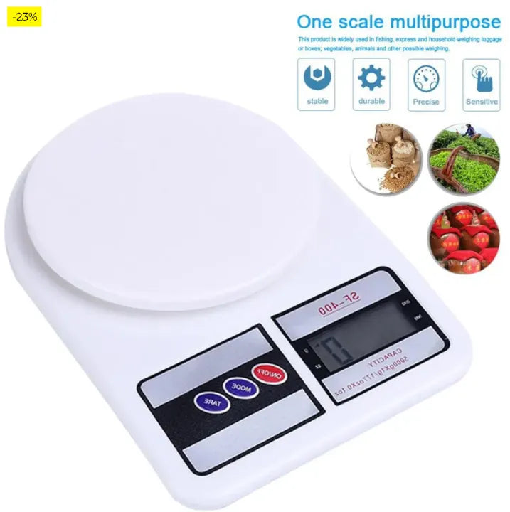 SF-400 Digital Kitchen Scale – High-Precision Electronic Food Weight Balance Machine (10kg/1g) for Cooking & Baking