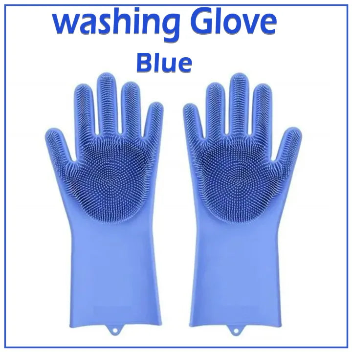 Magic Silicone Dishwashing Gloves with Scrubbers – Reusable Heat Resistant Cleaning Gloves for Kitchen, Car, & Pet Grooming