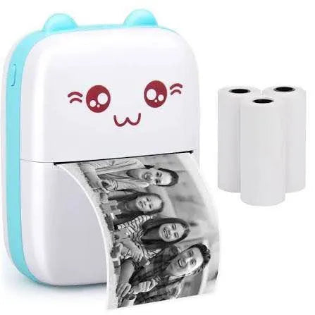 Cute Mini Portable Thermal Printer – Wireless Bluetooth Pocket Label Maker & Instant Photo Printer with Paper Rolls