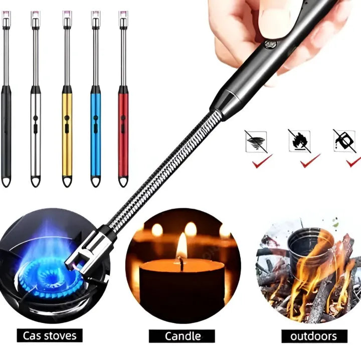 Flexible Electric Arc Lighter – USB Rechargeable Windproof Plasma Igniter for Gas Stove, Candle, & Outdoor Camping BBQ