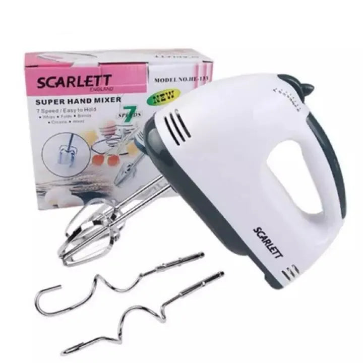 Scarlett Super Hand Mixer HE-133 – 7-Speed Professional Electric Egg Beater & Cake Baking Dough Blender