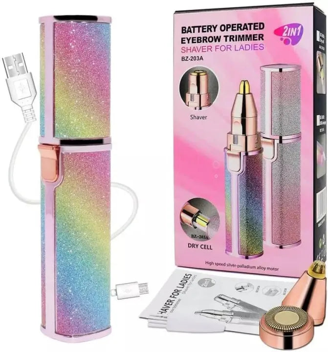 2-in-1 Electric Eyebrow Trimmer & Facial Hair Remover for Women