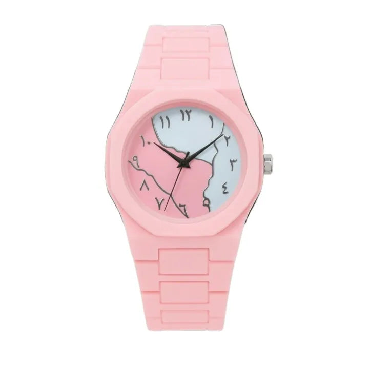 Luxury Minimalist Pastel Pink Quartz Wristwatch for Women – Fashion Casual Matte Silicone Strap Analog Watch